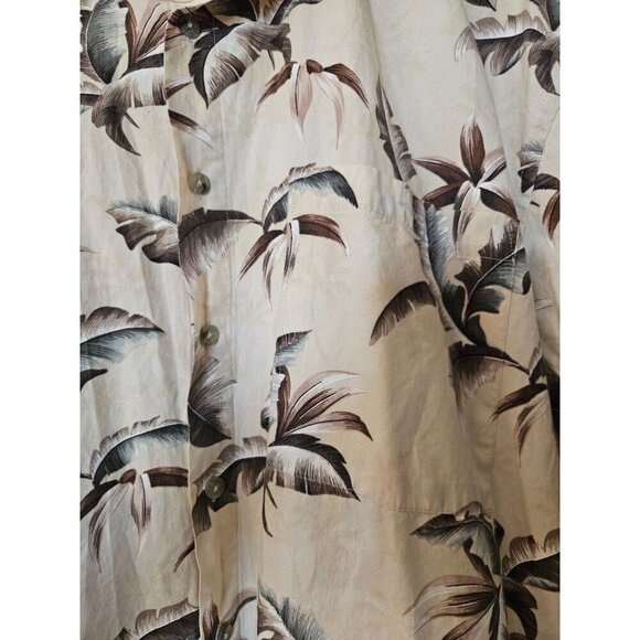 Campia Moda XL Cream Palm Print Hawaiian Shirt – 100% Cotton Island Style - Picture 5 of 11